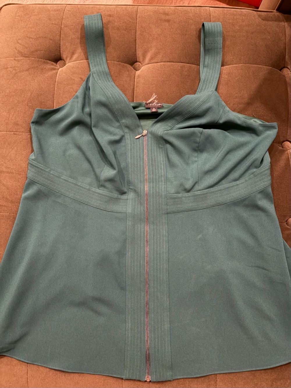 Torrid Green Zip-Front Tank Top